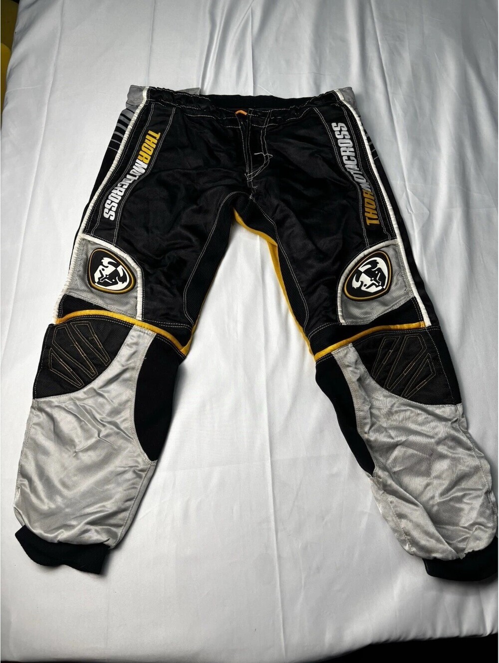 MotocrossMX Riding Pants Youth Size 26 Black Yellow Off Road